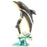 Ciel Collectables Dolphin w/ Baby Trinket Box Metal/Wire in Gray/Pink | 4.5 H x 2 W x 1.5 D in | Wayfair 1013588