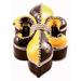 Ciel Collectables Bejeweled Fleur Die Lies Trinket Box Metal/Wire in Yellow/Brown | 1.25 H x 3.5 W x 2 D in | Wayfair 1142183A