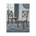 Gracie Oaks Hannalise Cross Back Side Chair in Nutmeg Wood/Upholstered in Brown/White | 39 H x 19 W x 23.5 D in | Wayfair