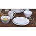 Lorren Home Trends Distressed Weave 16 Piece Dinnerware Set, Service for 4 Ceramic/Earthenware/Stoneware in White | Wayfair LH514