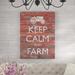 August Grove® 'Keep Calm & Farm II' Textual Art on Wrapped Canvas in Gray/Red | 24 H x 18 W x 2 D in | Wayfair AA5574BCE84C47558EB3E183982230E3