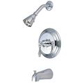 Kingston Brass Restoration Water Saving Tub & Shower Faucet w/ Valve & Diverter in Gray | 3.75 H x 2.25 W in | Wayfair GKB3631AL