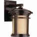 Red Barrel Studio® Chamberlain 10.5" H Frosted Glass Outdoor Wall Lantern Aluminum/Metal in Brown | 10.5 H x 7 W x 8.625 D in | Wayfair