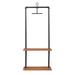 WFX Utility™ 53.15" H x 23.62" W x 11.81" D Industrial Style Garment Storage Rack Wood/Wire/Metal in Brown | 53.15 H x 23.62 W x 11.81 D in | Wayfair