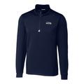 Men's Cutter & Buck Navy Seattle Seahawks Big Tall Traverse Half-Zip Pullover Jacket