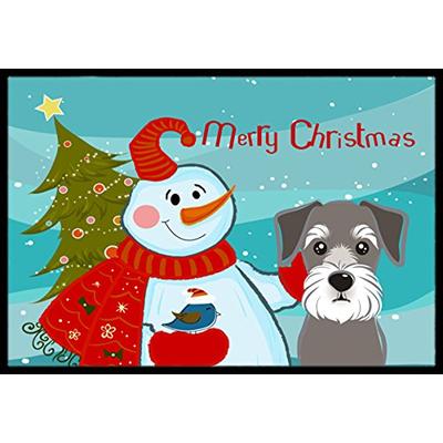 Caroline's Treasures Snowman with Schnauzer Indoor or Outdoor Mat, 24 by 36", Multicolor