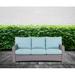 Bay Isle Home™ Chorio 79.5" Wide Outdoor Patio Sofa w/ Cushions Metal in Gray/Blue | 37 H x 79.5 W x 38 D in | Wayfair