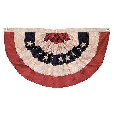 In The Breeze Pleated Fan Patriotic Bunting in Whi...
