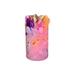 Winston Porter Pink Floral Scented Pillar Candle Paraffin in Indigo/Orange/Pink | 7 H x 3 W x 3 D in | Wayfair 74B348D8BAB04A1388C9E24DF3F602C4