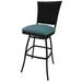 Charlton Home® Cutlip 35" Patio Bar Stool w/ Cushion Metal in Blue/Brown | 53 H x 20 W x 20 D in | Wayfair 8FCFDBC1322747FAB7033D6920FDBEDF