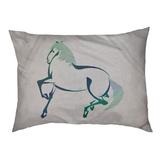 Tucker Murphy Pet™ Carmean Japanese Vintage Watercolor Horse Dog Pillow Polyester in Green/Gray | 4 H x 42.5 W x 32.5 D in | Wayfair