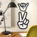 Trule Peace Hand Dry Erase Peel & Stick Giant Wall Decals Vinyl in Black | 19 H x 5 W in | Wayfair 30C7CD829DCF41FB81B915E788318216