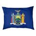 Tucker Murphy Pet™ Catalano New York Flag Outdoor Dog Pillow Polyester in Blue/Yellow | 42 H x 52 W x 17 D in | Wayfair