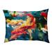 Tucker Murphy Pet™ Wedgeworth Koi Pond Outdoor Dog Pillow Polyester in Blue/Red/Yellow | 9.5 H x 29.5 W x 19.5 D in | Wayfair