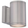 WAC Lighting Tube 2 - Bulb 6.5" H Integrated LED Frosted Glass Outdoor Armed Sconce Aluminum/Glass/Metal in Gray | 6.5 H x 4.5 W x 6 D in | Wayfair