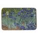Winston Porter Kandiyohi Irises Rectangle Non-Slip Floral Bath Rug Memory Foam in Green | 0.5 H x 17 W in | Wayfair