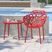 Brayden Studio® Rabia Patio Dining Chair Metal in Red | 31.5 H x 22.5 W x 24.5 D in | Wayfair A8099C0F1DFA4D90843871DF47038503