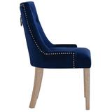 Willa Arlo™ Interiors Copper Grove Vodice Vintage Dining Chairs Wood/Upholstered/Velvet/Fabric in Blue | 36 H x 26 W x 24.5 D in | Wayfair
