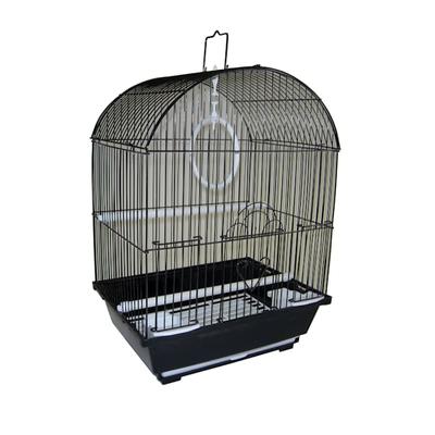 YML Black Round Top Style Parakeet Cage, 11" L X 9" W X 16" H