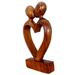 Winston Porter Tooley Sweethearts Handcarved Suar Wood Heart Figurine Wood in Brown | 12 H x 7 W x 2 D in | Wayfair