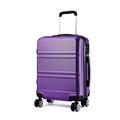 Kono 20 inch Cabin Suitcase Lightweight ABS Carry-on Hand Luggage 4 Spinner Wheels Trolley Case 55x40x22 cm(Purple)