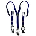 Albert Thurston Button Braces Navy with Black Leather/Brass Fittings