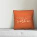 Ebern Designs Lupo Come & Sit w/ Me Indoor/Outdoor Throw Pillow Polyester/Polyfill blend in Orange | 16 H x 16 W x 1.5 D in | Wayfair