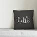 Etta Avenue™ Teen Felix Hello Indoor/Outdoor Throw Pillow Polyester in White/Black | 20 H x 20 W x 1.5 D in | Wayfair