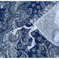 Bungalow Rose Maney Bohemian Intricate Paisley Vintage Damask Duvet Cover Set Pima Cotton/Sateen in Blue/Navy/White | Wayfair