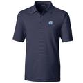 Men's Cutter & Buck Navy North Carolina Tar Heels Big Tall Forge Pencil Stripe Polo