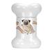 Tucker Murphy Pet™ Fawn Pug Bone Shaped Pet Treat Jar Ceramic | 9 H x 6 W x 5 D in | Wayfair A7EF3C5047354B2E95720341DD15D44D
