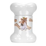 Tucker Murphy Pet™ Yorkshire Terrier Bone Shaped Pet Treat Jar Ceramic | 9 H x 6 W x 5 D in | Wayfair 97D6232C279F44858A21DF2FDB69ECD8