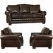 Canora Grey Pelaez 3 Piece Leather Sleeper Living Room Set Genuine Leather in Gray | 40 H x 86 W x 37 D in | Wayfair Living Room Sets