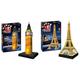 Ravensburger 125791 Eiffelturm bei Nacht Puzzle 3D-Puzzle Bauwerk Night Edition, 216 Teile & 12588 3D-Puzzle Big Ben bei Nacht