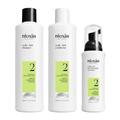 NIOXIN,3 Count (Pack of 1),White System 2 Natural Hair Progressed Thinning Kit by for Unisex - 3 Pc 10.1oz Cleanser Shampoo, 10.1 oz Scalp Therapy Conditioner, 3.38oz Scalp and Hair Treatment