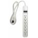 POWER FIRST 52NY52 Surge Protector Outlet Strip,4 ft.,White