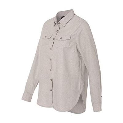 Burnside 5200 Women's Women's Long Sleeve Solid Flannel Shirt Stone XL