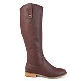 Brinley Co. Womens Faux Leather Regular, Wide and Extra Wide Calf Mid-Calf Round Toe Boots Wine, 8 E screenshot. Shoes directory of Clothing & Accessories.