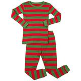 Leveret Red & Green Striped 2 Piece Pajama Set 100% Cotton 5 Years screenshot. Sleepwear directory of Clothes.