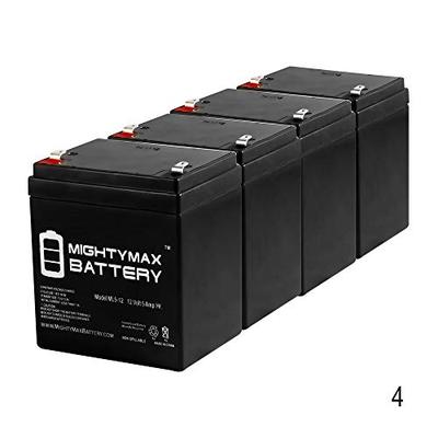 Mighty Max Battery ML5-12 - 12V 5AH Battery for Razor E100 E125 E150 E175 Electric Scooter - 4 Pack