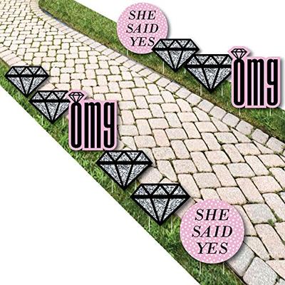 OMG, You're Getting Married! - Diamond Ring Lawn Decorations - Outdoor Engagement Party Yard Decorat