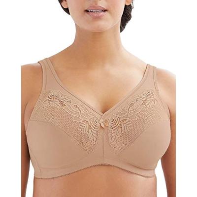 Glamorise Women's Plus Size Full Figure MagicLift Wirefree Minimizer Support Bra #1003, Café, 46G