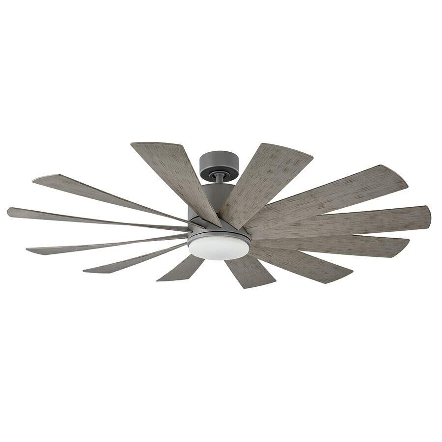 Modern Forms Windflower Outdoor Rated 60 Inch Ceiling Fan with Light Kit - FR-W1815-60L-GH/WG