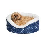 Quiet Time Couture Orthopedic Cradle Dog Bed, 18" L X 22.25" W X 8.5" H, Blue, Small, Blue / White