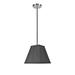 Winston Porter Jonas 1 - Light Single Cone Pendant Fabric in Black/Gray | 9.5 H x 10 W x 5.25 D in | Wayfair 476D0A588E9047549AD568136BAC79E6