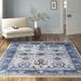 Blue/Gray 96 x 0.28 in Area Rug - Birch Lane™ Mulane Oriental Hand-Knotted Wool Navy Area Rug Wool | 96 W x 0.28 D in | Wayfair