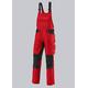 BP 1791-555-81-56s Latzhose, Stretch-Hosenträger mit Clipbefestigungen, 295,00 g/m² Stoffmischung, rot/schwarz, 56s