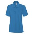 BP 1648-181-116-L Poloshirt für Frauen, 1/2 Ärmel, Polokragen mit Knopfleiste, 64 cm, 220,00 g/m² Stoffmischung, azurblau, L