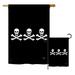 Breeze Decor Christopher Condent's Pirate Impressions 2-Sided Polyester 2 Piece Garden Flag Set in Black | 40 H x 28 W in | Wayfair