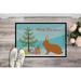 The Holiday Aisle® Raleigh Rex Rabbit Christmas Non-Slip Outdoor Door Mat Synthetics | Rectangle 1'6 x 2'3" | Wayfair